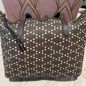 Polka Dot Brown Handbag